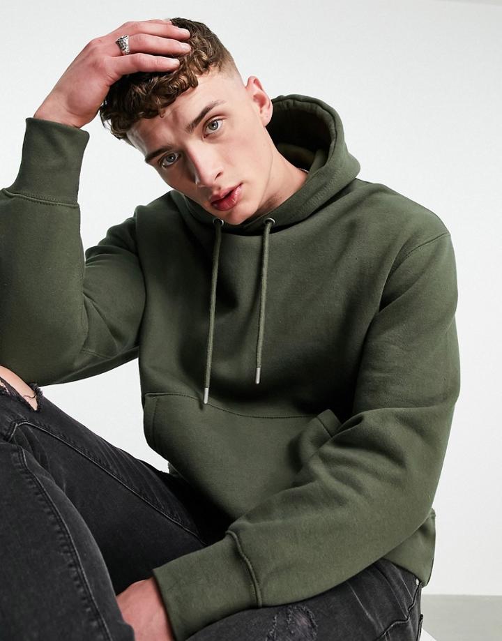 Pull & Bear Hoodie In Khaki-green