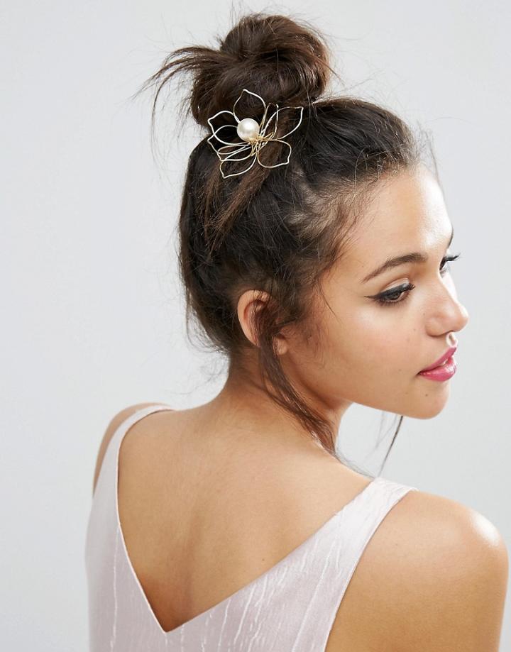 Limited Edition Occasion 3d Flower Hair Stick - Gold