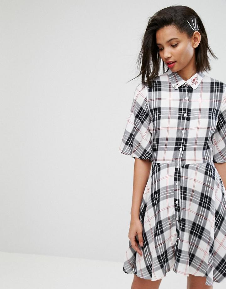 Mango Check Shirt Dress - Multi
