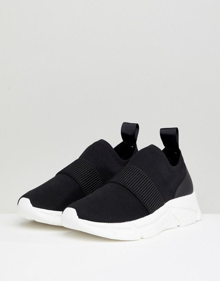 Dune London Ezraa Low Knitted Pull On Sneaker - Black