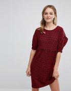 Pieces Gingham Smock Dress - Black