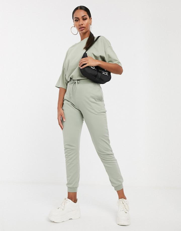 Asos Design Two-piece Basic Jogger With Tie-blue