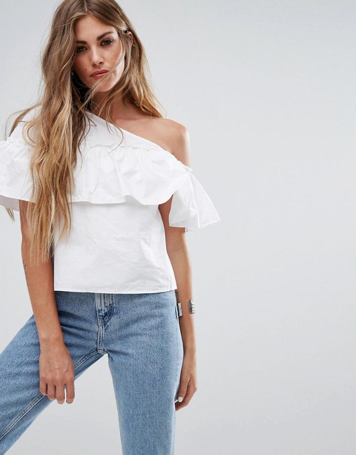 Noisy May Ella Off Shoulder Ruffle Top - White
