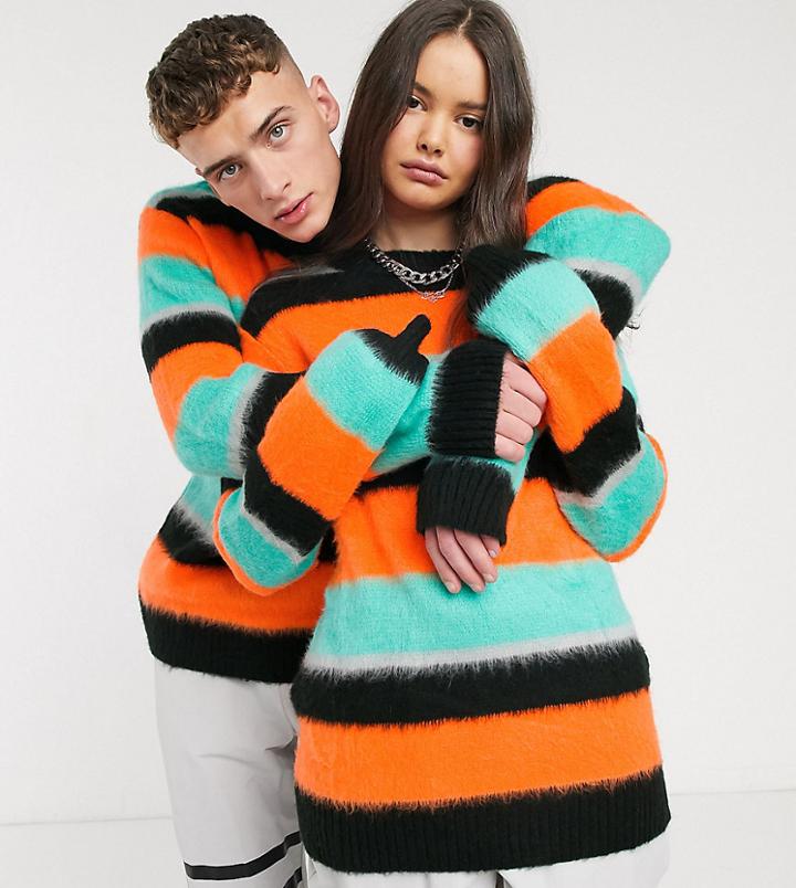 Collusion Unisex Oversized Stripe Sweater-multi