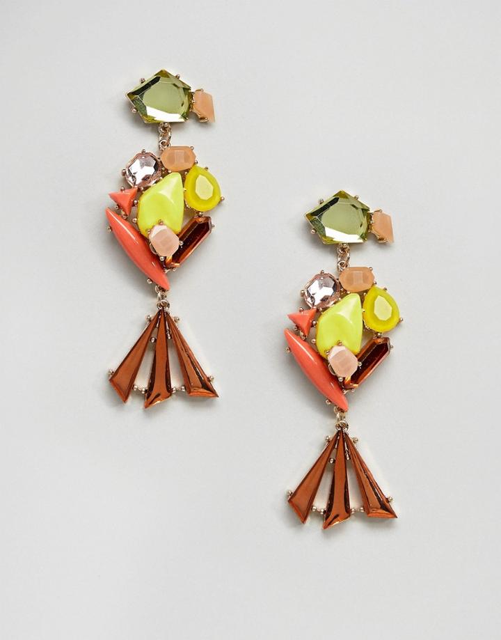 Asos Jewel Parrot Earrings - Multi