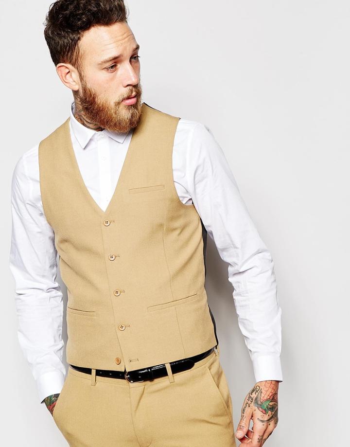 Asos Vest In Camel - Camel