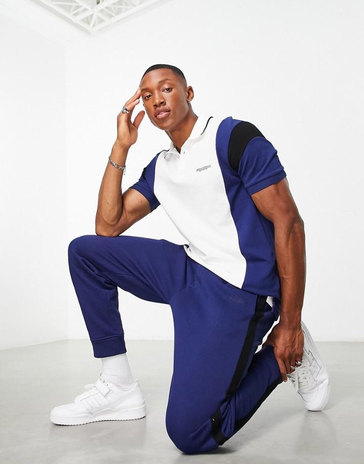 Armani Exchange Side Stripe Pants In Navy
