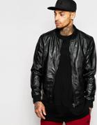 Cheats & Thieves Paneled Faux Leather Bomber - Black