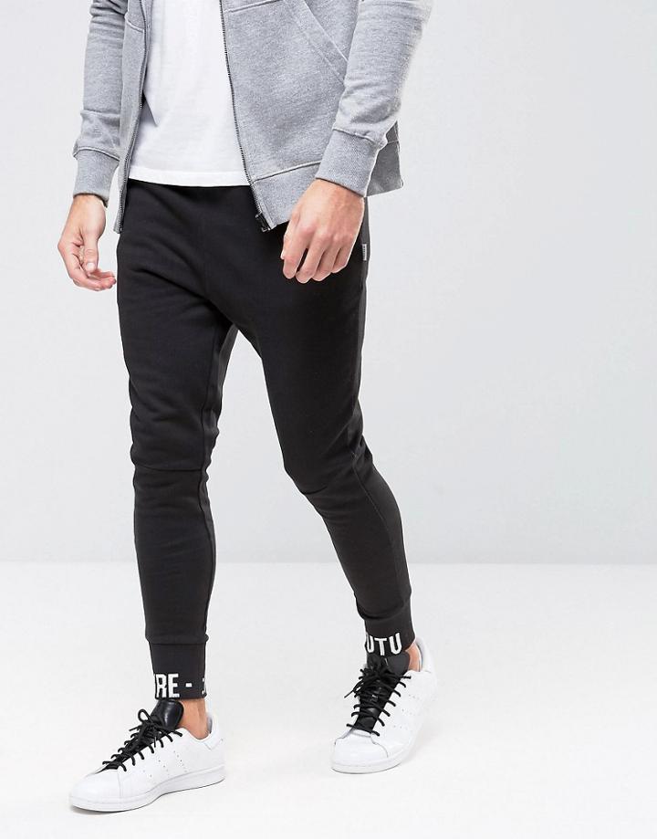 Jack & Jones Core Joggers With Logo Cuff Detail - Black