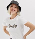 New Look Tee With Spice Slogan T-shirt In White