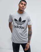 Adidas Originals Trefoil Logo T-shirt In Gray Bk7466 - Gray