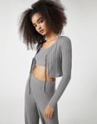 Pull & Bear Tie Front Coordinating Cardigan In Gray-grey