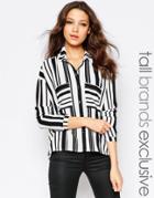 Y.a.s Tall Vertical Stripe Shirt - White Stripe