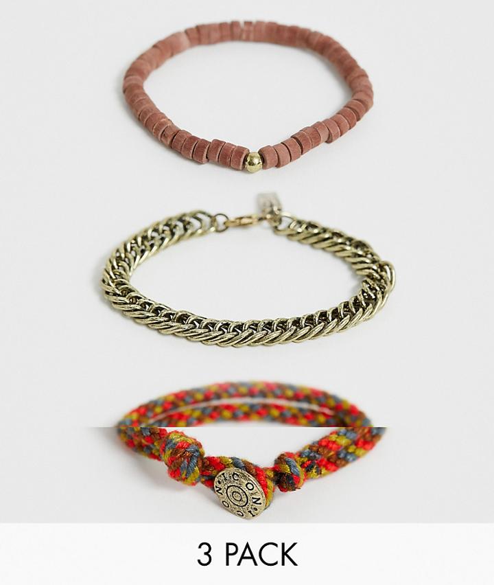 Icon Brand Bracelet Multipack In Brown - Brown