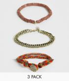 Icon Brand Bracelet Multipack In Brown - Brown