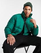 Only & Sons Oversized Puffer Jacket In Green