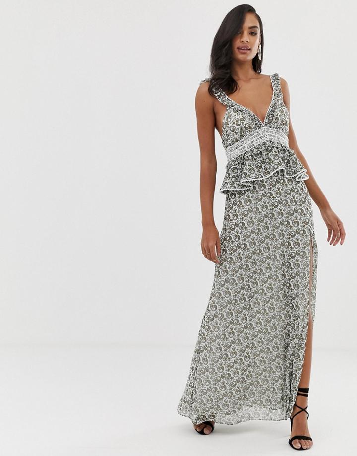 The Jetset Diaries Dazed And Confused Ruffle Maxi Dress - Multi