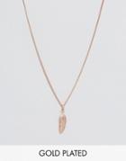 Simon Carter Feather Pendant Necklace In Rose Gold - Gold