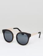 Quay Australia Brooklyn Round Sunglasses In Black - Black