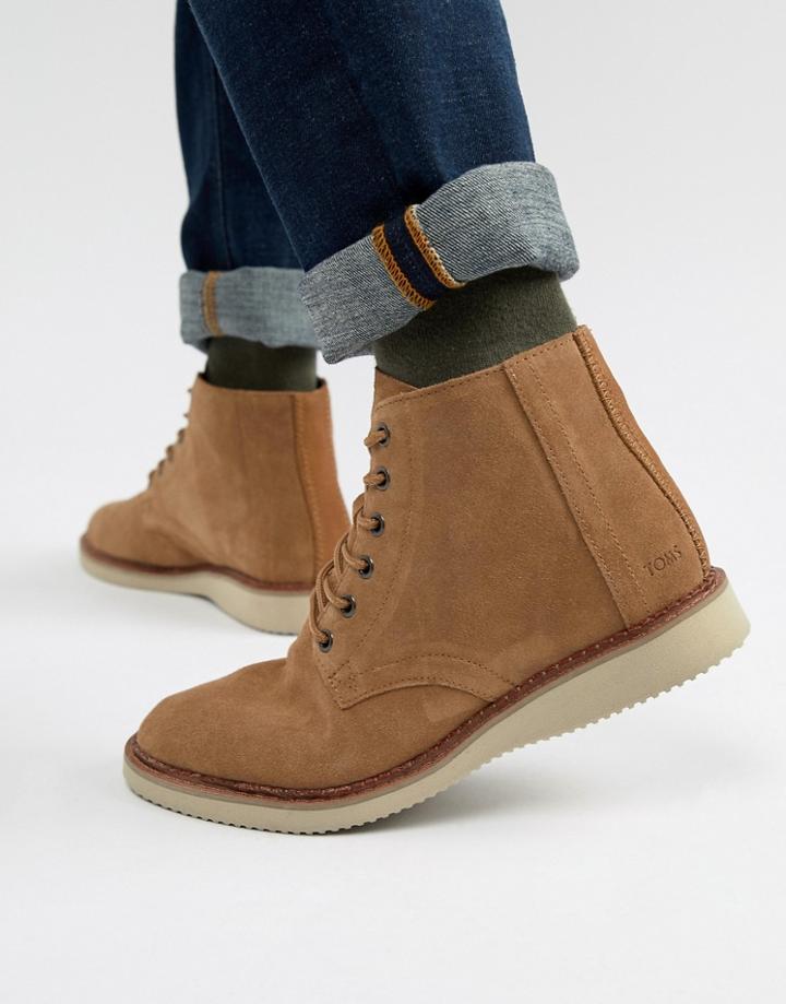 Toms Porter Water Resistant Lace Up Boots In Brown - Brown