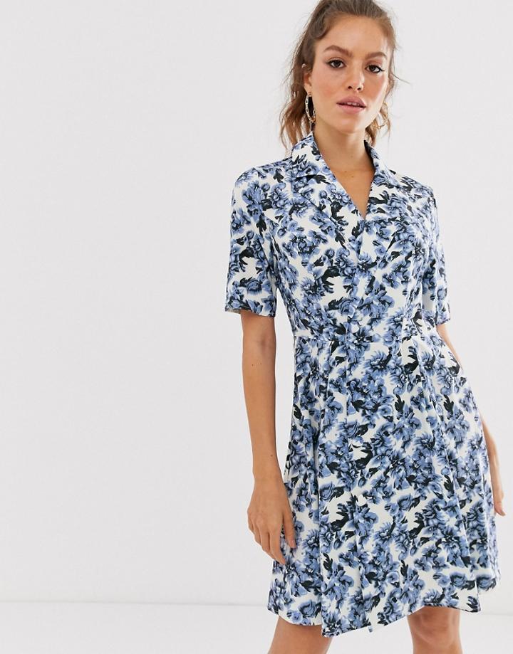 Unique21 Floral Short Sleeve Wrap Dress-multi