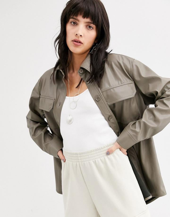 Weekday Nancy Shirt In Mole-gray