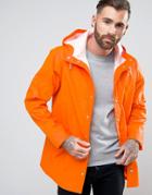 Asos Shower Resistant Rain Coat In Orange - Orange
