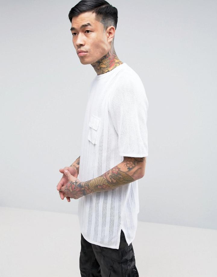 Maharishi Knitted Mesh T-shirt - White