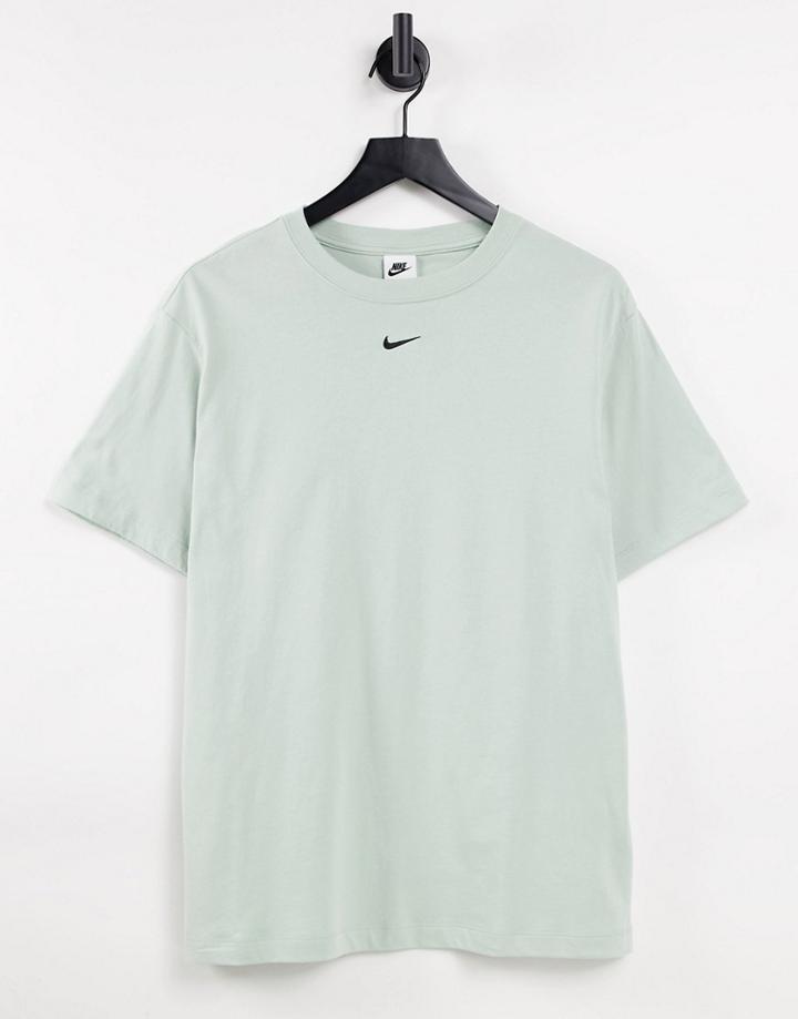 Nike Essential Boyfriend T-shirt In Seafoam Green With Mini Swoosh