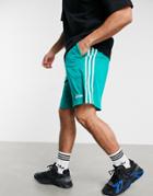 Adidas Training 3-stripes Shorts In Green
