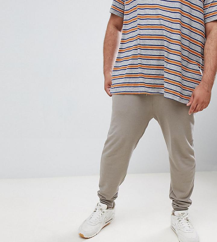 Asos Design Plus Skinny Joggers In Gray - Gray