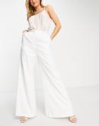 Rare London Wide Leg Tailored Pants In White - Part Of A Set