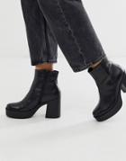 Aldo Boawia Platform Heel Leather Boot-black