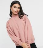 Vero Moda Petite Sweatshirt With High Neck In Pink-brown