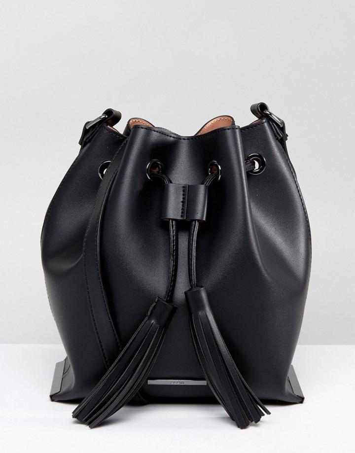 Aldo Roundlake Tassel Bucket Bag - Black