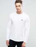 Lyle & Scott Long Sleeve Top Eagle Logo In White - White