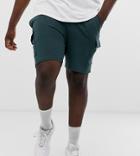 Asos Design Plus Jersey Skinny Shorts With Cargo Pockets In Green - Green