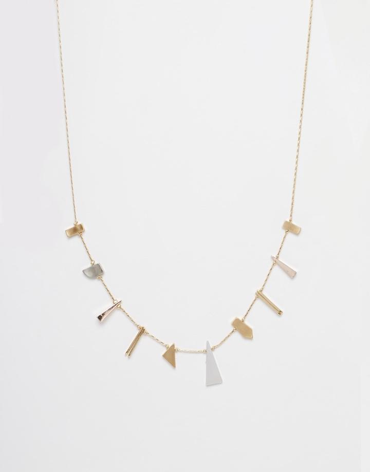 Asos Mix Shapes Chain Necklace - Multi