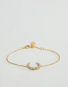 Orelia Pave Cresecent Chain Bracelet - Gold