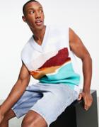 Topman Knit Tank With Landscape Scene In Multi