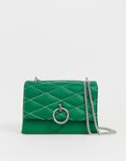 New Look Quilted Cross Body Bag In Green - Green