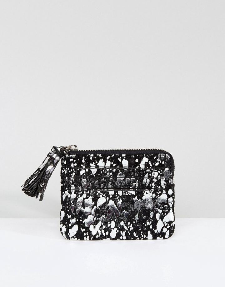 Asos Metallic Foil Splash Coin Purse With Tassel - Multi