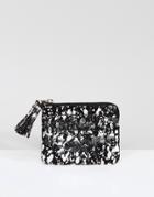 Asos Metallic Foil Splash Coin Purse With Tassel - Multi