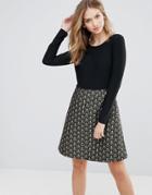 Traffic People Double Take Dress With Graphic Print Skirt - Multi