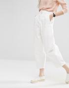 Asos White Ovoid Cropped Jean - Cream