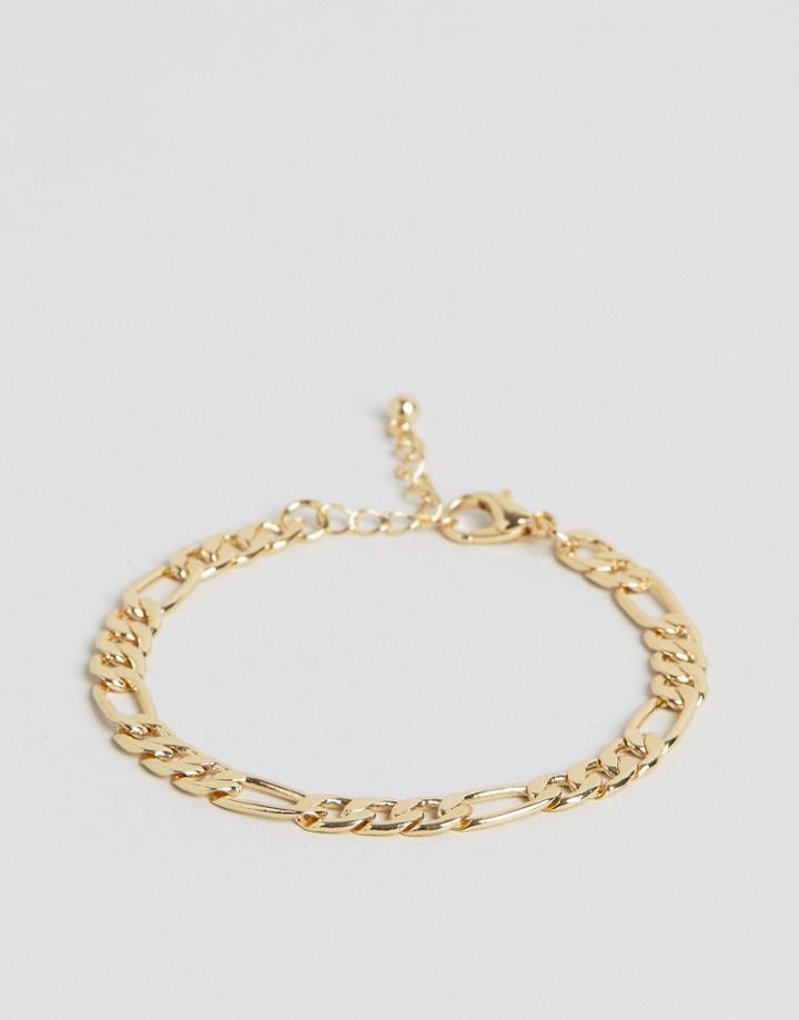 Asos Chain Interest Bracelet In Gold - Gold