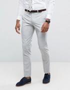 Farah Skinny Suit Pants In Crosshatch - Gray