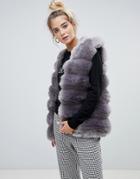 Willow & Paige Faux Fur Vest - Gray