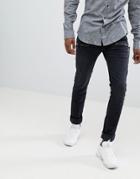 Replay Andov Skinny Stretch Jeans Zip Detail Black - Black