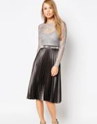 Body Frock Letitia Metallic Pleat Dress - Silver